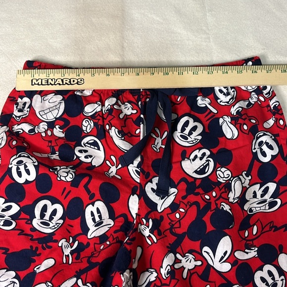 Disney Womens‎ Sleep Pants Drawstring Size Medium Red Mickey Mouse 100% Cotton - Picture 6 of 10